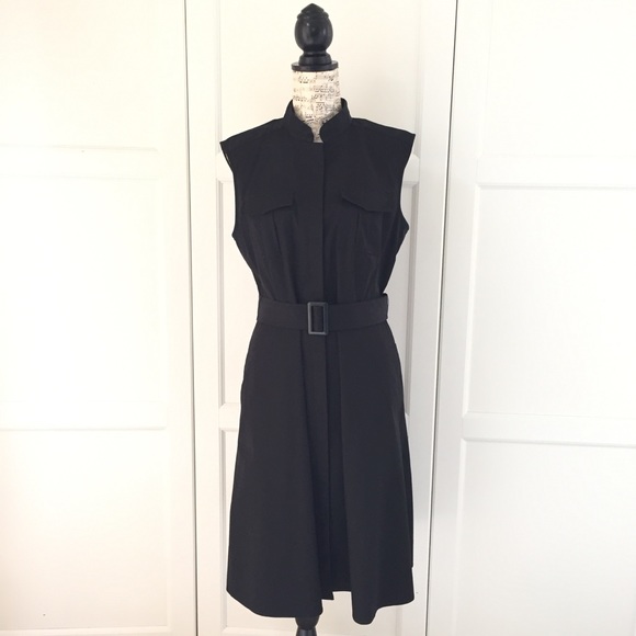 ❇️Ann Taylor Black Utility Button Front Dress - Picture 2 of 7